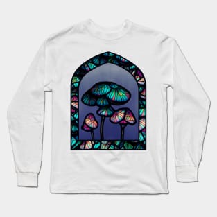 Stained Glass Mushrooms Long Sleeve T-Shirt